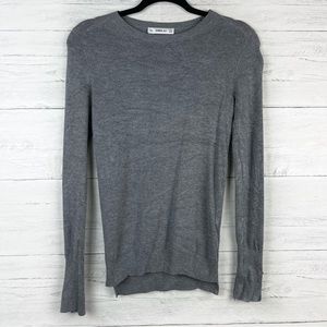 Gray Zara Knit Long Sleeve Top